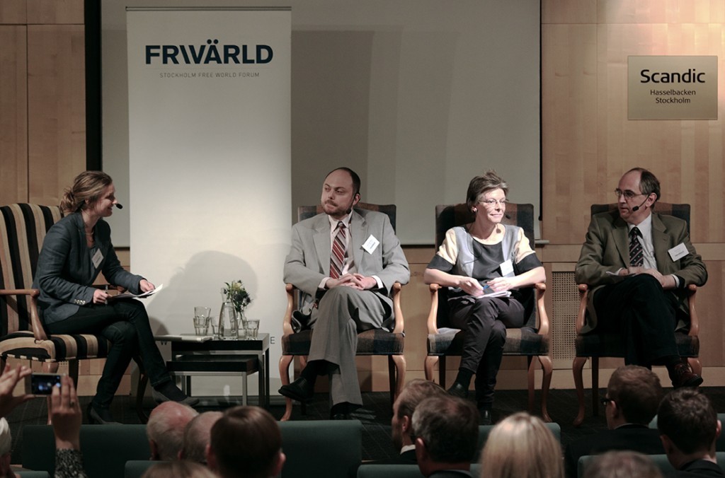 Karin Svanborg-Sjövall, Vladimir Kara-Murza, Gudrun Persson and Edward Lucas in one of the conference’s panels.